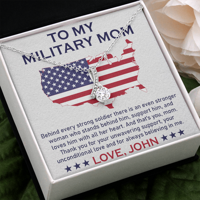To My Military Mom, Alluring Beauty Necklace, Birthday, Mother's Day, Christmas, Anniversary, Gift For Her Valentine's Day, Jewelry For Mom, Customized Pendant For Mom