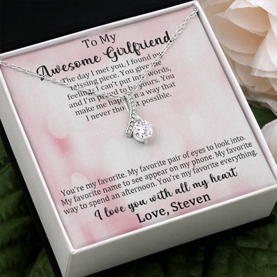 To My Awesome Girlfriend, Alluring Beauty Necklace, Customized Pendant For Her, Birthday Gift, Christmas, Anniversary, Gift For Her, Valentine's Day, Jewelry For Her
