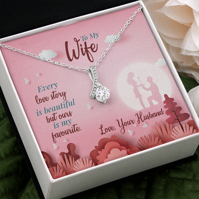 To My Wife, Alluring Beauty Necklace With Message Card, Jewelry For Her, Anniversary, Birthday, Gift For Her, Pendant For Her, Delightful Necklace With Message Card