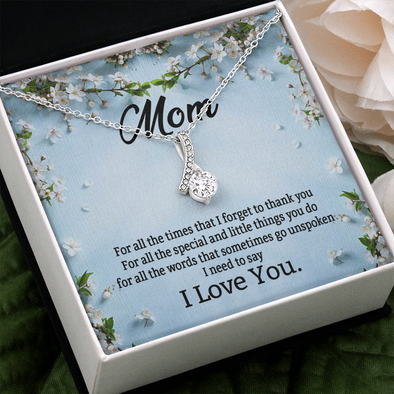 Mom, Alluring Beauty Necklace With For All The Words That Sometimes Go Unspoken Message Card, Jewelry For Her, Mother's Day Gift, Anniversary, Birthday Gift For Her, Pendant For Her
