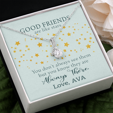 To My Good Friends, Alluring Beauty Necklace With You Know They Are Always There Message Card, Birthday, Gift For Her, Necklace for Her, Jewelry For Her, Customized Message Card