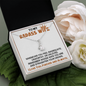 Wife Necklace Gift From Husband To My Badass Wife Alluring Beauty Pendant Valentines Day Anniversary Jewelry with Message Card and Gift Box. Gift for Wife. Necklace Gift Set for Wife
