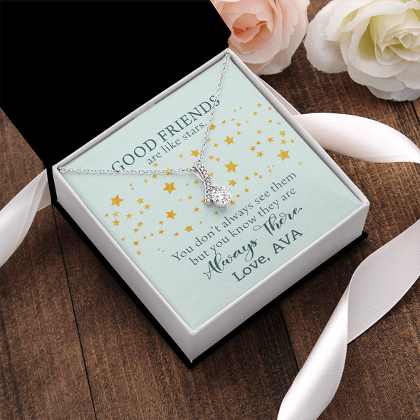 To My Good Friends, Alluring Beauty Necklace With You Know They Are Always There Message Card, Birthday, Gift For Her, Necklace for Her, Jewelry For Her, Customized Message Card