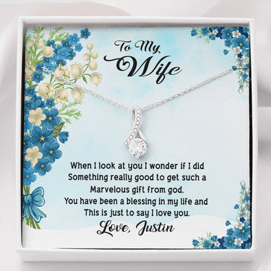 Dear Wife, You Are Such A Marvelous Gift From God, Couple Jewelry, Love For Wife, Silver And Gold Jewelry For Wife, Customized Alluring Beauty Necklace