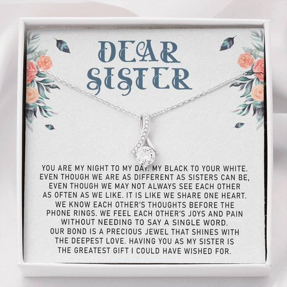 Dear Sister, You Are My Night To My Day, Necklace With Message Card, Alluring Beauty Necklace, Raksha Bandhan Gift, Gift Ideas For Sister, Birthday Gift