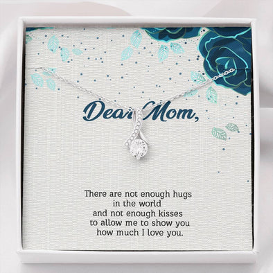 To My Mom, Lots Of Hugs And Kisses To My Mom, Jewelry For Her, Necklace With Message Card, Silver Pendant For Mom, Alluring Beauty Necklace, Gift For Mother