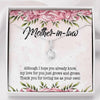 Dear Mom, Thank You For Loving Me As You Own, Future Mother In Law Necklace With Message Card, Mother Day Necklace, Ideas For Her, Alluring Necklace, Birthday Gift, Christmas Gift