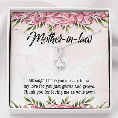 Dear Mom, Thank You For Loving Me As You Own, Future Mother In Law Necklace With Message Card, Mother Day Necklace, Ideas For Her, Alluring Necklace, Birthday Gift, Christmas Gift
