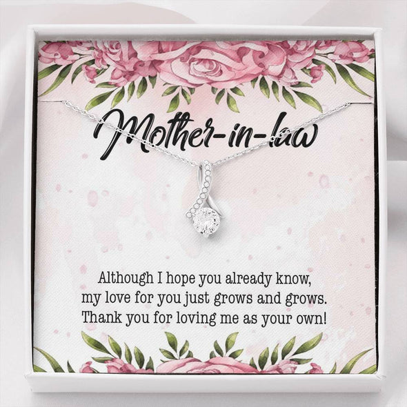 Dear Mom, Thank You For Loving Me As You Own, Future Mother In Law Necklace With Message Card, Mother Day Necklace, Ideas For Her, Alluring Necklace, Birthday Gift, Christmas Gift