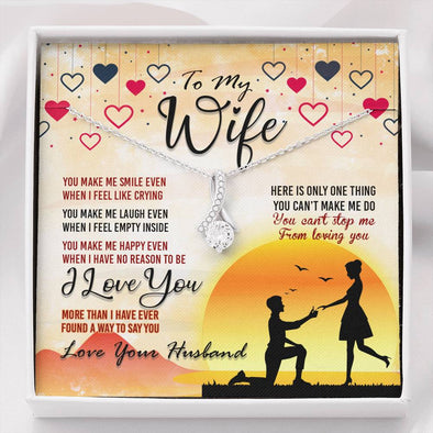 To My Wife Silver Pendant, Alluring Beauty Necklace, To My Wife You Make Me Happy, Couple Jewelry, Gift For Wife, Valentine's Day, Birthday, Christmas