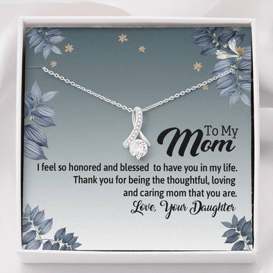 To My Mom, Thanks For Being The Most Loving And Caring Mom, Silver Pendant For Mom, Necklace With Message Card, Happy Mother's Day, Gift Ideas For Mother