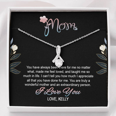 To My Mom, You Are Truly A Wonderful Person, Necklace With Message Card, Customized Necklace, Silver Alluring Beauty Necklace, Gift Ideas For Mom, Happy Mother's Day