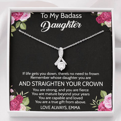 To My Daughter, You Are True Gift From Above, Alluring Beauty Necklace, Customized Necklace, Silver Necklace With Message Card, Custom Pendant, Birthday Girl
