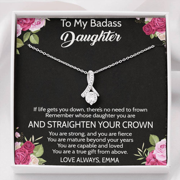 To My Daughter, You Are True Gift From Above, Alluring Beauty Necklace, Customized Necklace, Silver Necklace With Message Card, Custom Pendant, Birthday Girl