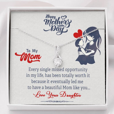 To My Mom, Silver Pendant For A Beautiful Mom, Jewelry For Her, Necklace With Message Card, Necklace, Birthday, Happy Mother's Day, Gift Ideas For Mother