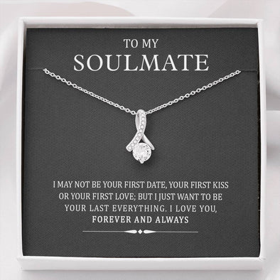 To My Soulmate Forever And Always Necklace, Alluring Beauty Pendant, Gift For Wife/Girlfriend/Soulmate/Sweetheart with Message Card and Gift Box, Birthday Anniversary Valentine's Day Gift Idea