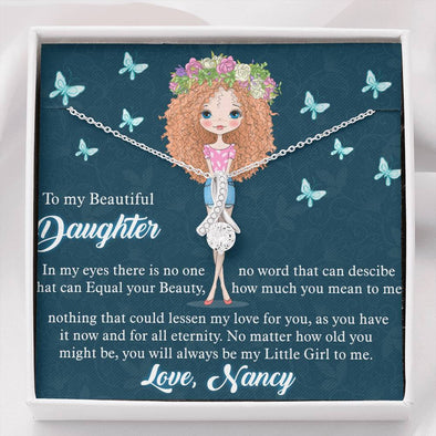 To My Daughter, Nothing That Could Lessen My Love For You, Customized Necklace, Custom Pendant, Silver Necklace With Message Card, Alluring Beauty Necklace