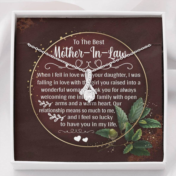 Dear Mom, I Feel So Lucky To Have You In My Life, Future Mother In Law Necklace With Message Card, Mother Day Necklace, Ideas For Her, Alluring Necklace, Birthday Gift