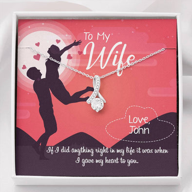 Anniversary Gift For Your Beautiful Wife, Customized Alluring Beauty Necklace., Silver Jewelry For Her, Custom Couple Gifts, Necklace With Message card