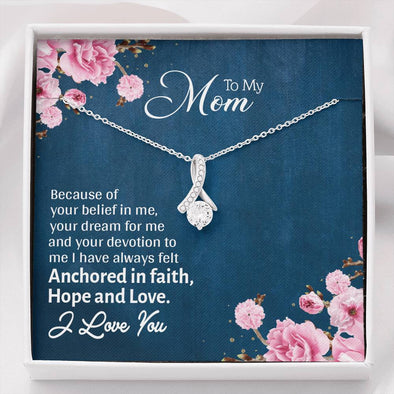 To My Mom, I Love You Necklace, Alluring Beauty Necklace, Mother Daughter Gift, Jewelry For Her, Mother's Day, Necklace With Message Card, Pendant For Mother