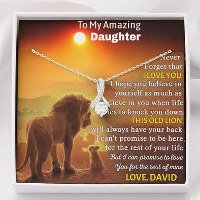 To My Daughter, Never Forget That I Love You, Necklace With Message Card, Alluring Beauty Necklace, Customize Necklace, Birthday Gift, Gift Ideas For Daughter