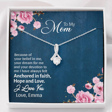 To My Mom, I Love You Mom , Necklace With Message Card, Customized Necklace, Silver Alluring Beauty Necklace, Gift Ideas For Mom, Happy Mother's Day