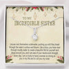 To My Incredible Sister, Necklace With Message Card, Alluring Beauty Necklace, Raksha Bandhan Gift, Gift Ideas For Sister, Birthday Gift, Brother To Sister