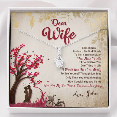 Dear Wife, You Are My Soulmate, Customized Alluring Beauty Necklace, Custom Couple Gifts, Gift For Valentine's Day, Birthday, Anniversary, Jewelry For Her