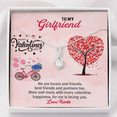 Happiness For Me Is Loving You Message Card For Her, Anniversary, Birthday, Valentine's Gift, Jewelry For Wife, Silver Pendant, Alluring Beauty Necklace