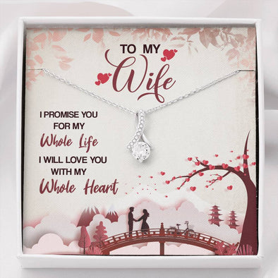 Gift For Valentine's Day, Birthday, Anniversary, Christmas, Couple Jewelry, To My Wife I Will Love You With My whole Heart Pendant, Couple Collection, Jewelry For Her