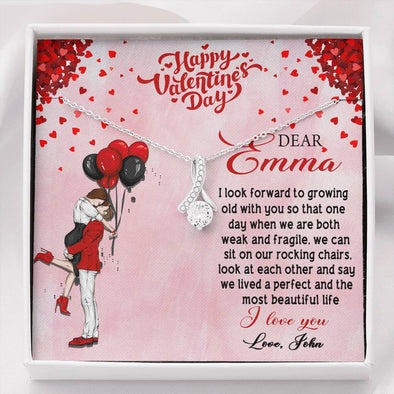 My Dear Wife, I Look Forward To Growing Old With You, Gold And Silver Pendant For Wife, Alluring Beauty Necklace, Pendant For Wife, Couple Necklace, Birthday