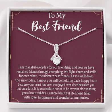 To My Bestie, We cheer And Smile For Each Other, Gift For Friend, BFF Gift, Friendship Gift, Friendship Necklace, Best Friend Gift, Alluring Beauty Necklace, Happy Wedding Day