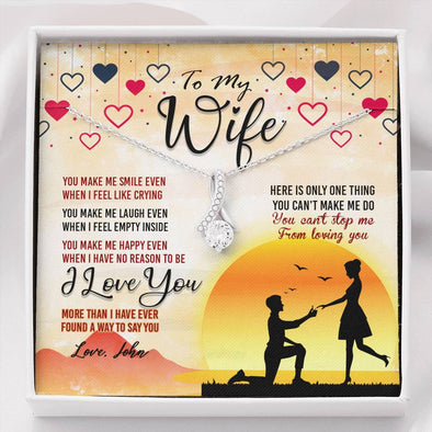To My Wife, I Love You More Than I Ever Found A Way To Say You, Gift For Soulmate, Necklace With Message Card, Customized Alluring Beauty Necklace For Her