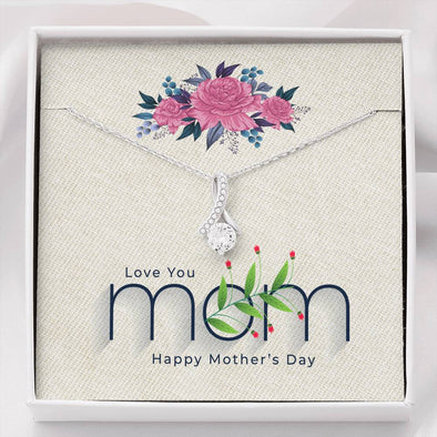 To My Mom, Happy Mother's Day, Jewelry For Her, Silver Pendant For Mom, Necklace With Message Card, Alluring Beauty Necklace, I Love You, Birthday, Anniversary