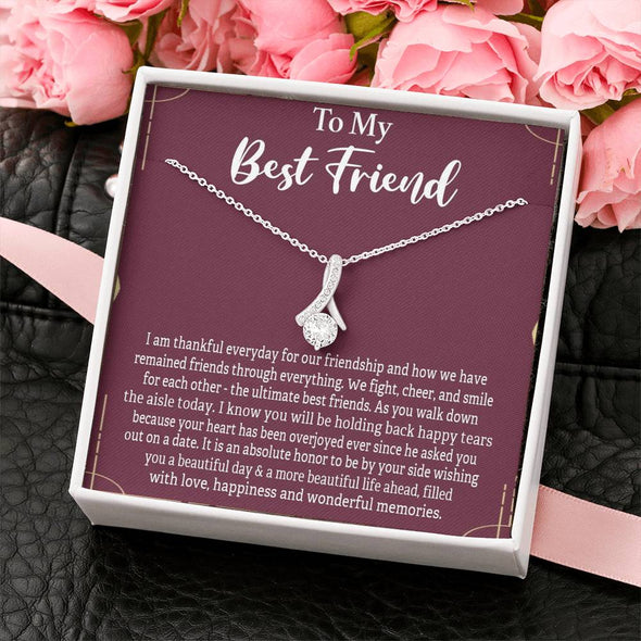 To My Bestie, We cheer And Smile For Each Other, Gift For Friend, BFF Gift, Friendship Gift, Friendship Necklace, Best Friend Gift, Alluring Beauty Necklace, Happy Wedding Day