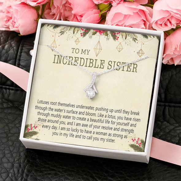 To My Incredible Sister, Necklace With Message Card, Alluring Beauty Necklace, Raksha Bandhan Gift, Gift Ideas For Sister, Birthday Gift, Brother To Sister