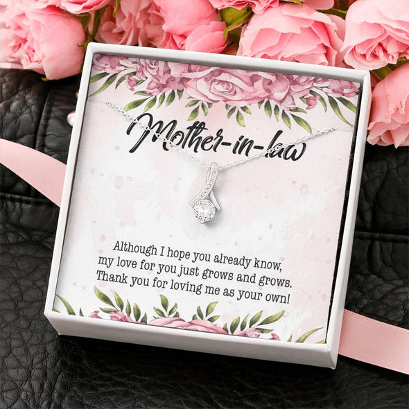 Dear Mom, Thank You For Loving Me As You Own, Future Mother In Law Necklace With Message Card, Mother Day Necklace, Ideas For Her, Alluring Necklace, Birthday Gift, Christmas Gift
