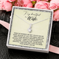 To My Beautiful Wife, Alluring Beauty Necklace With I Love You More Than Words Can Say Message Card, Pendant For Her, Birthday, Anniversary, Gift For Her, Jewelry For Her