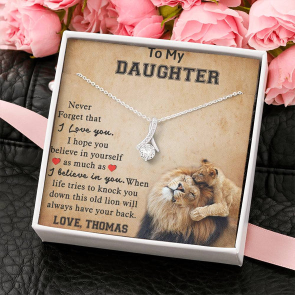 To My Daughter, Never Forget That I Love You, Necklace With Message Card, Gift Ideas For Daughter, Birthday Gift,  Alluring Beauty Necklace, Customize Necklace