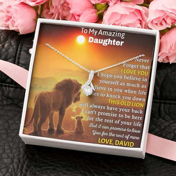 To My Daughter, I Can Promise To Love You For The Rest Of Mine, Customized Necklace, Custom Pendant, Silver Necklace With Message Card, Alluring Beauty Necklace