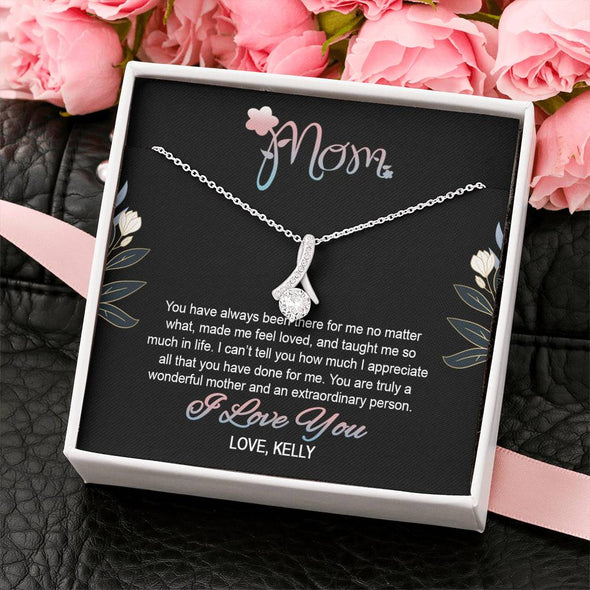To My Mom, You Are Truly A Wonderful Person, Necklace With Message Card, Customized Necklace, Silver Alluring Beauty Necklace, Gift Ideas For Mom, Happy Mother's Day