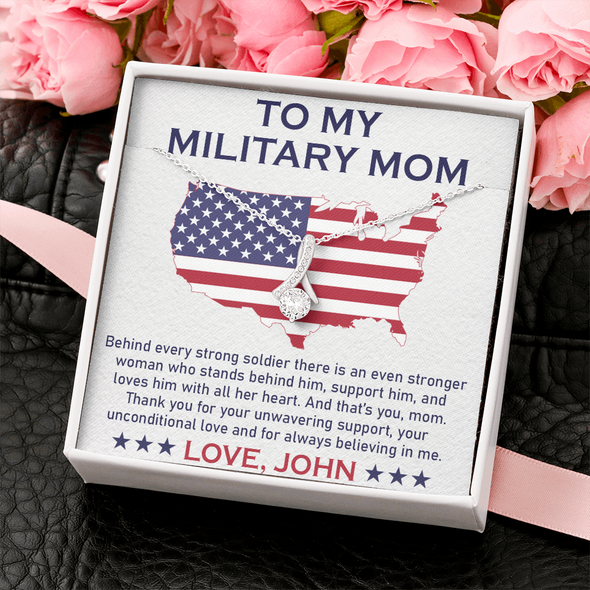 To My Military Mom, Alluring Beauty Necklace, Birthday, Mother's Day, Christmas, Anniversary, Gift For Her Valentine's Day, Jewelry For Mom, Customized Pendant For Mom