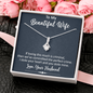 To My Beautiful Wife, Alluring Beauty Necklace With I Stole Your Heart And You Stole Mine Message Card, Pendant For Her, Birthday, Anniversary, Gift For Her, Jewelry For Her
