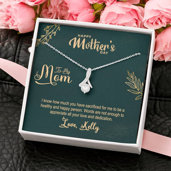 To My Mom, Words Are Not Enough To Appreciate All Yours Love, Silver Alluring Beauty Necklace, Gift Ideas For Mom, Customized Necklace, Happy Mother's Day