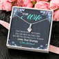 To My Wife, Alluring Beauty Necklace With You Are My Queen Forever Message Card, Jewelry For Her, Anniversary, Birthday, Gift For Her, Pendant For Her