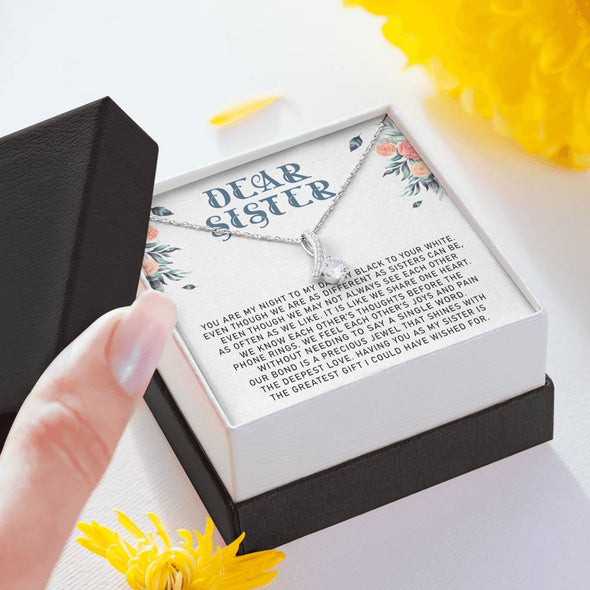 Dear Sister, You Are My Night To My Day, Necklace With Message Card, Alluring Beauty Necklace, Raksha Bandhan Gift, Gift Ideas For Sister, Birthday Gift