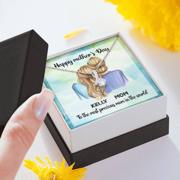 To My Mom, The Most Precious Mom In The World, Customized Necklace, Birthday, Happy Mother's Day, Birthday, Necklace With Message Card, Alluring Necklace