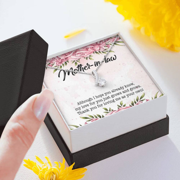Dear Mom, Thank You For Loving Me As You Own, Future Mother In Law Necklace With Message Card, Mother Day Necklace, Ideas For Her, Alluring Necklace, Birthday Gift, Christmas Gift
