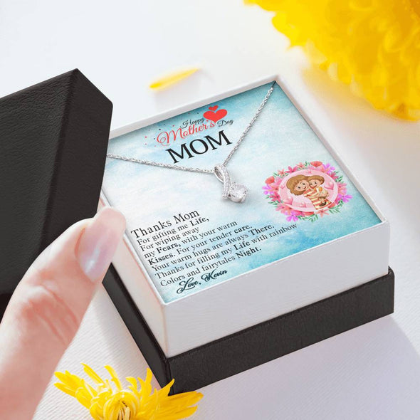 To My Mom, Mom Your Warm Hugs Are Always There, Gift Ideas For Mom, Customized Necklace, Birthday, Happy Mother's Day, Birthday, Necklace With Message Card