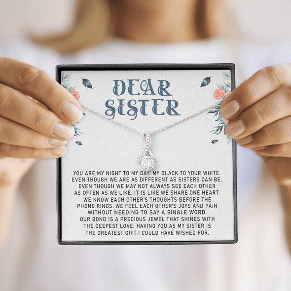 Dear Sister, You Are My Night To My Day, Necklace With Message Card, Alluring Beauty Necklace, Raksha Bandhan Gift, Gift Ideas For Sister, Birthday Gift